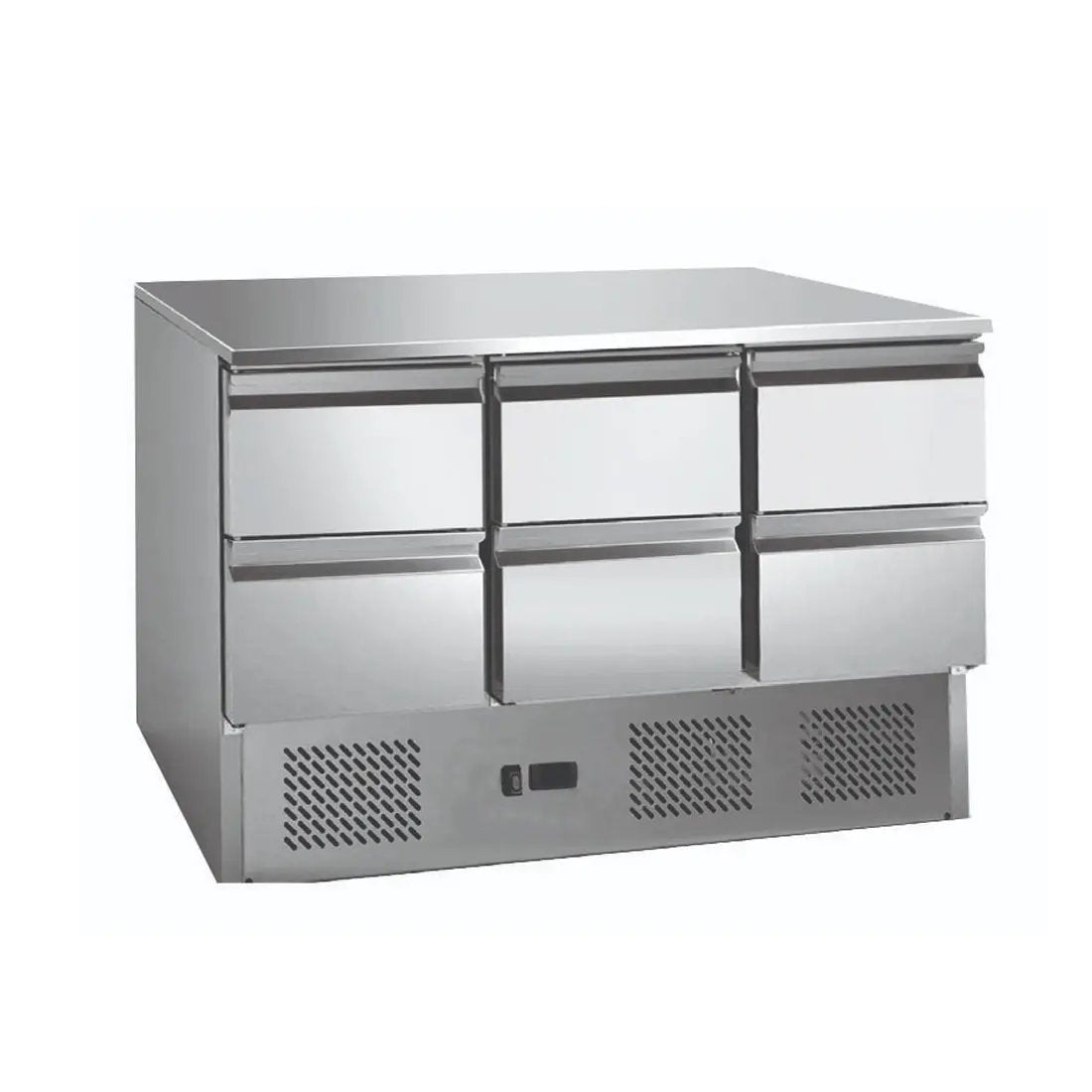 6 drawers S/S Compact Workbench Fridge - GNS1300-6D FED