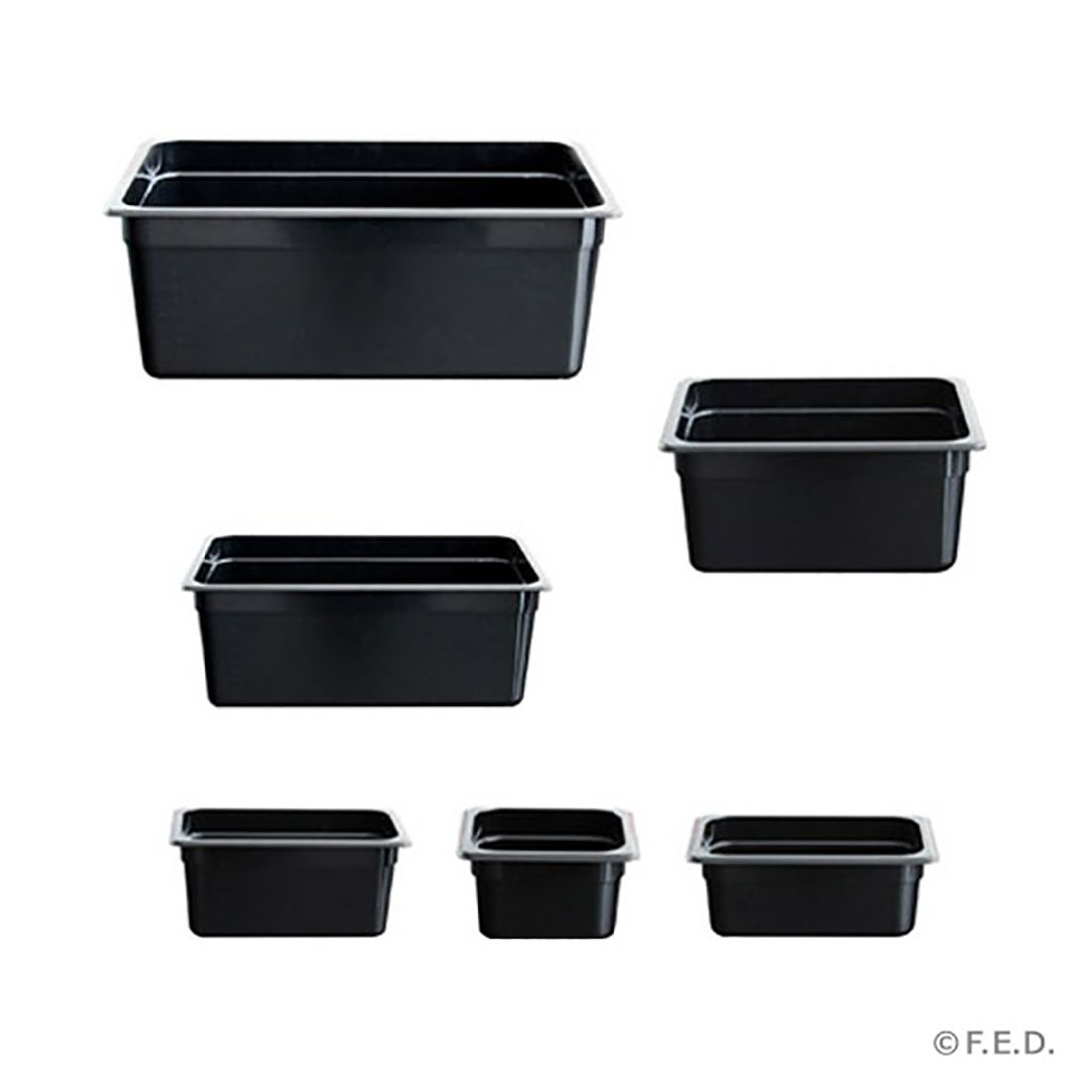 Black Poly 1/2 x 65 mm Gastronorm Pan JW-P122B (1 Pack) FED