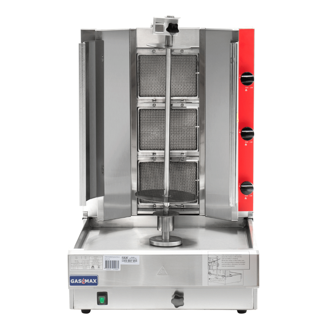 GasMax Semi-automatic 3 Burner LPG Kebab Machine - KB-3LPG FED