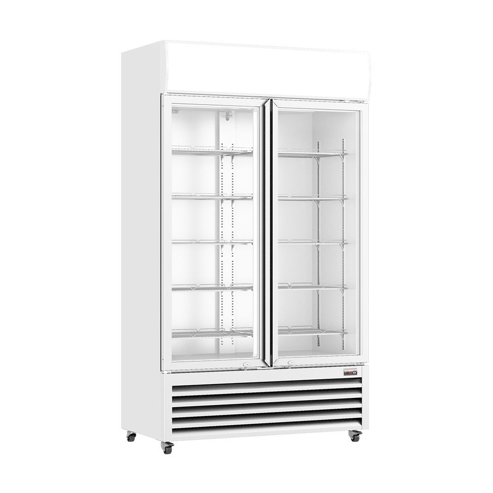 Ex-Showroom: Thermaster Colourbond Upright Beverage Fridge 2 Doors White - LG-1000P-QLD335 FED