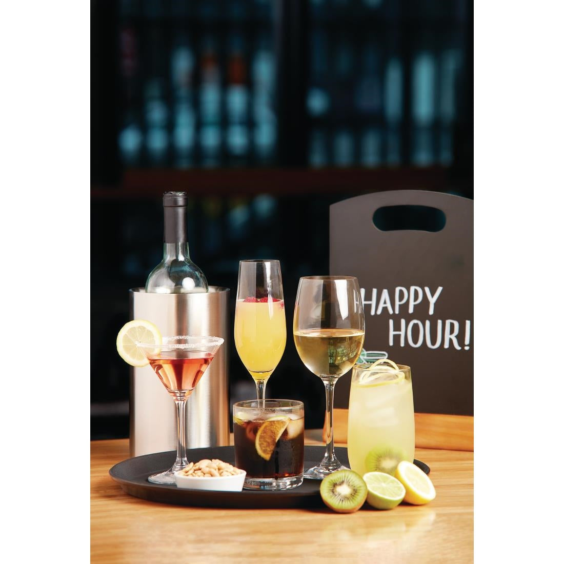 Olympia Crystal Bar Collection Martini Glass - 275ml 9.75oz (9.25USoz) (Box 6) Uropa