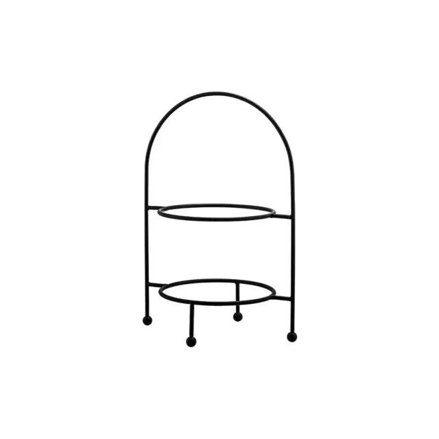 2 Tier Round Display Stand Black Trenton