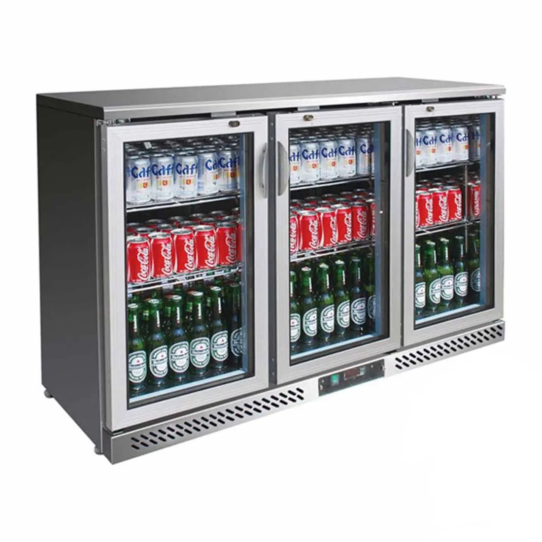 SC316SG Three Door Stainless Steel Bar Cooler FED