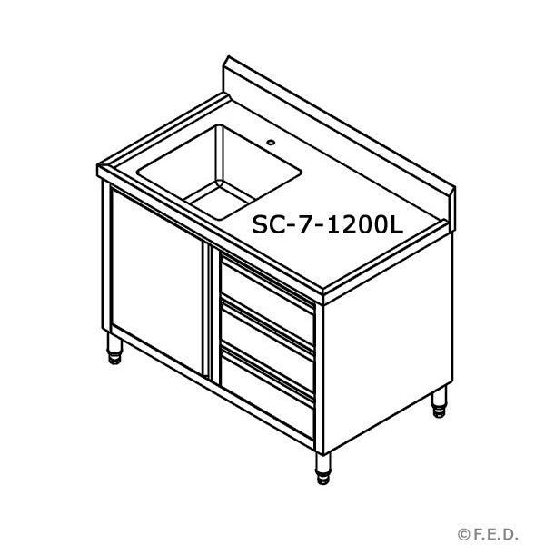 Modular System CABINET WITH LEFT SINK - SC-7-1200L-H FED