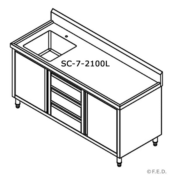 SC-7-2100L-H CABINET WITH LEFT SINK FED