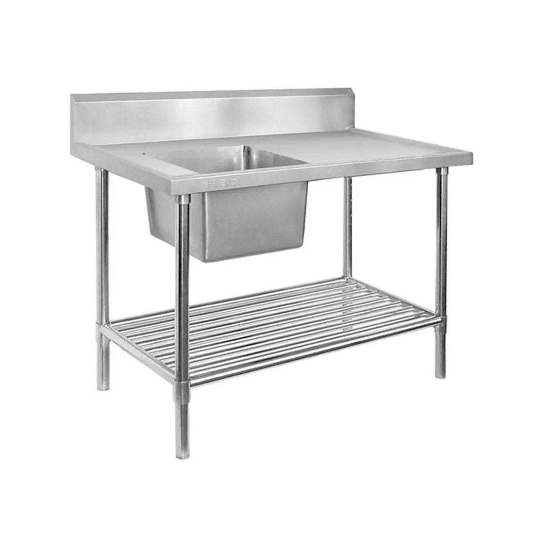 Single Centre Sink Bench with Pot Undershelf SSB7-1800C/A FED