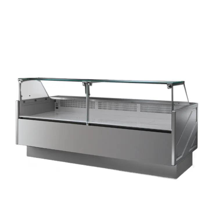 Tecnodom Serie MR9.5 Silver 2480mm Wide Deli Display with Storage and Castors TDMR-0925 FED