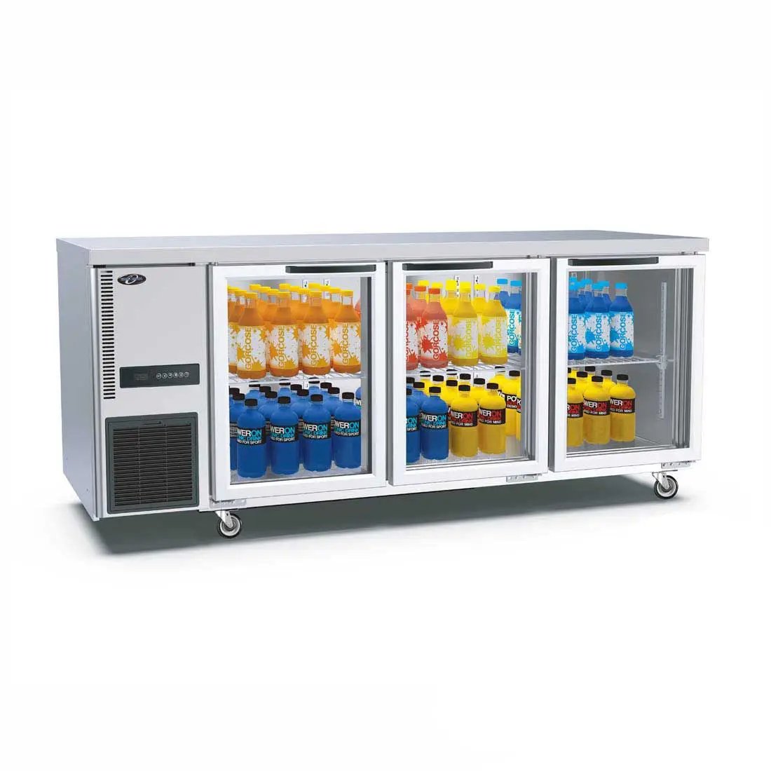 Thermaster Stainless Steel Triple Glass Door Workbench Fridge - TL1800TNG-3D FED