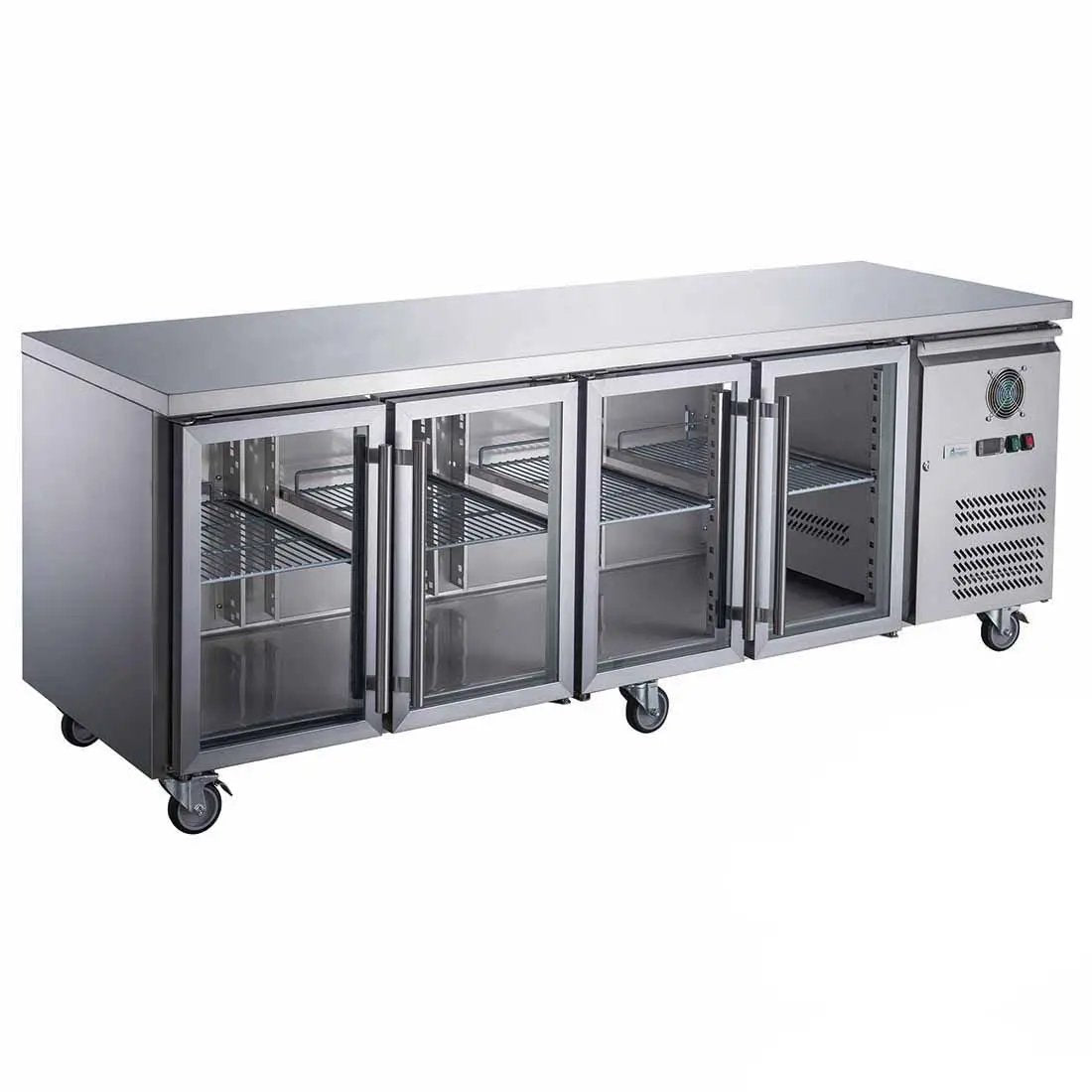 FED-X Four Glass Door Bench Fridge - XUB7C22G4V FED