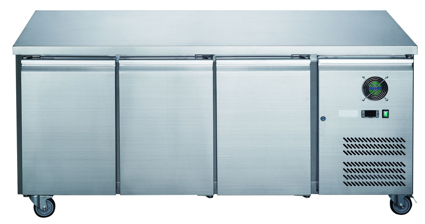 2NDs: FED-X Stainless Steel Three Door Bench Freezer - XUB7F18S3V-NSW2045
