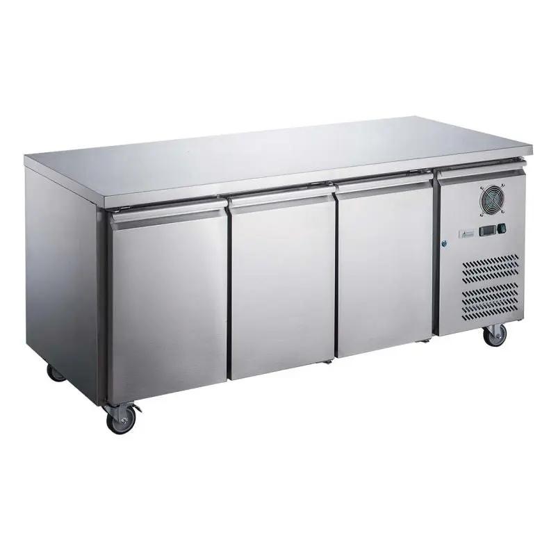 FED-X Stainless Steel Three Door Bench Freezer - XUB7F18S3V FED