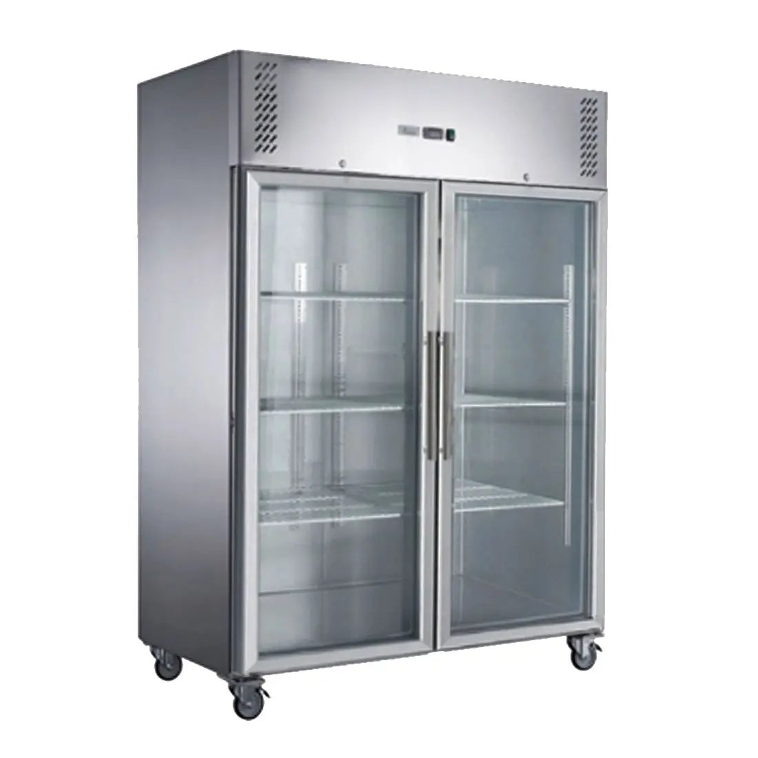 FED-X S/S Two Full Glass Door Upright Fridge - XURC1200G2V FED