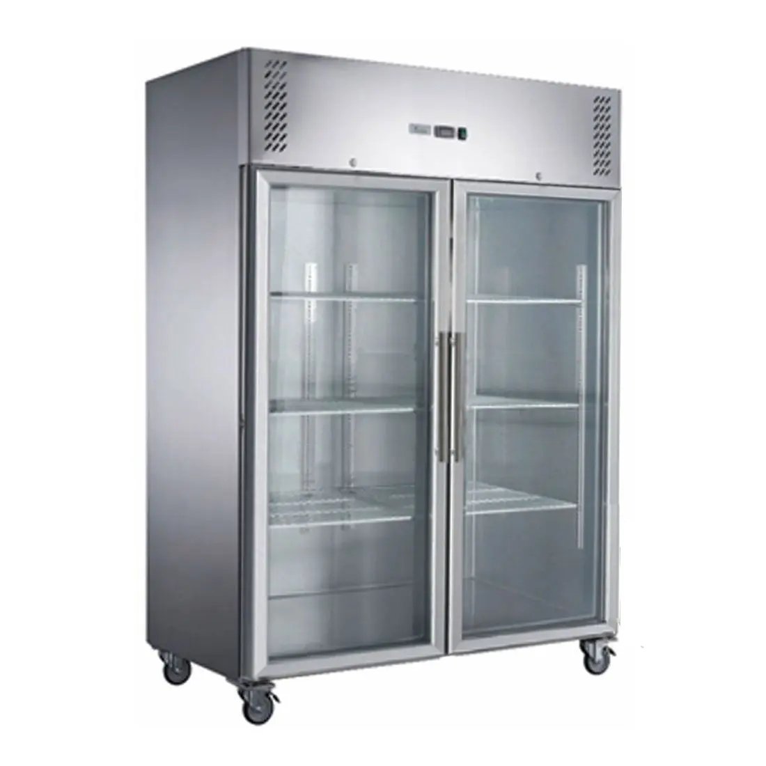 FED-X S/S Two Full Glass Door Upright Freezer - XURF1200G2V FED
