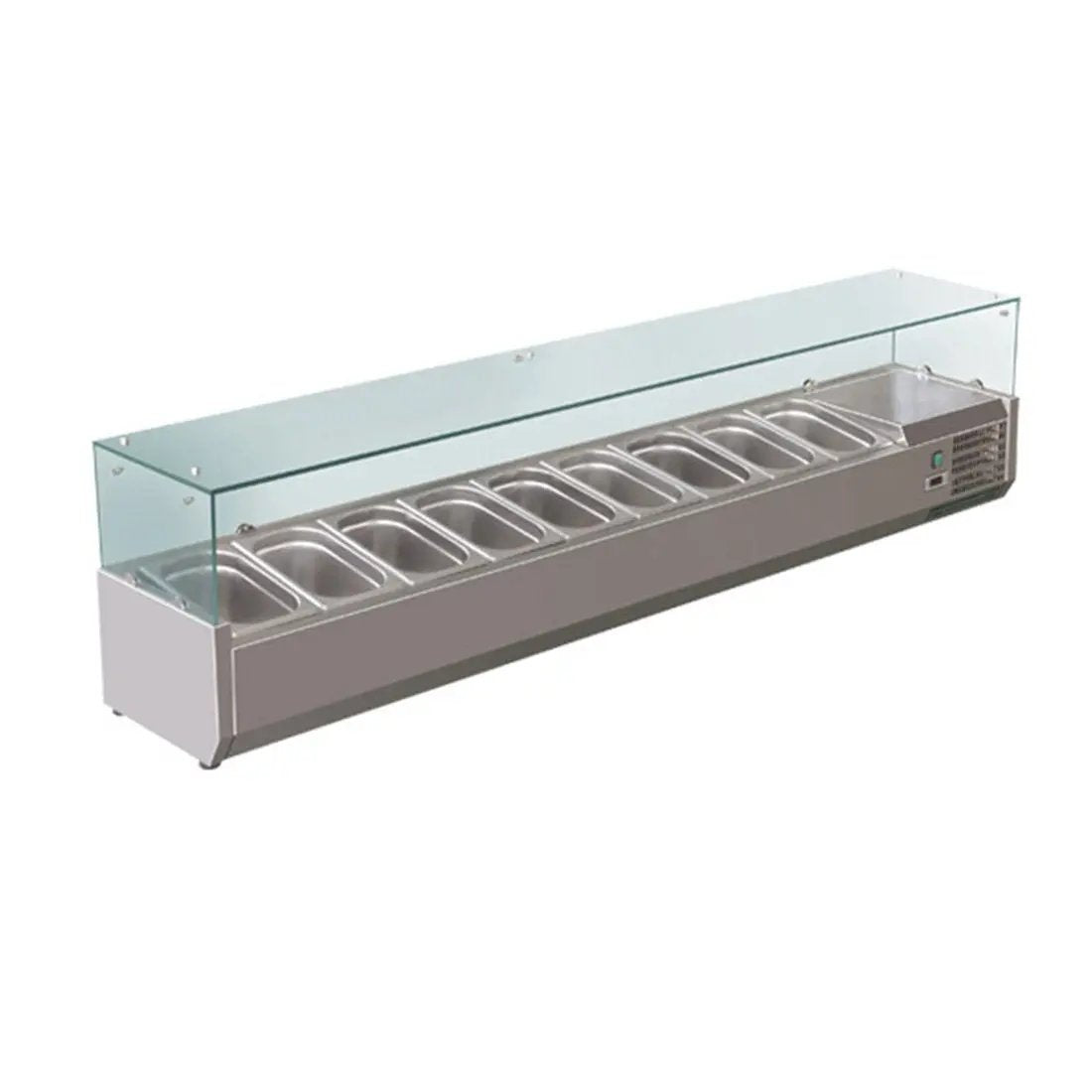 FED-X Flat Glass Salad Bench - XVRX1200/380 FED