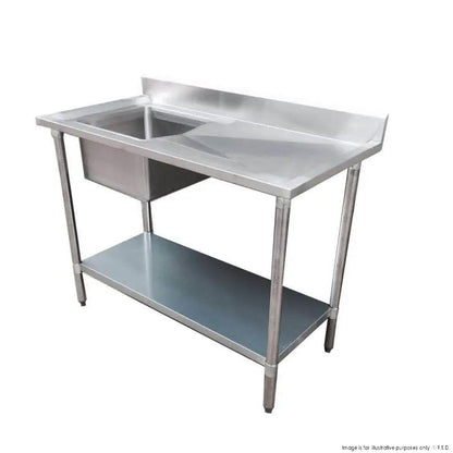 Modular System Single Sink Bench Right Handed 1500x700x900mm - 1500-7-SSBR FED