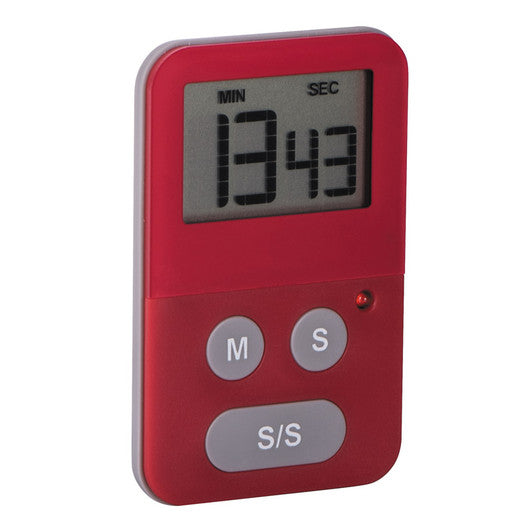 Digital Slim Kitchen Timer with Light - Red