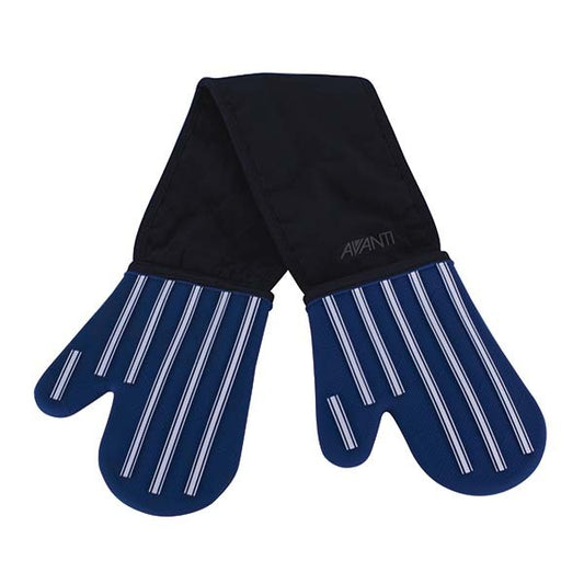 Silicone Double Oven Gloves - Butcher Stripe