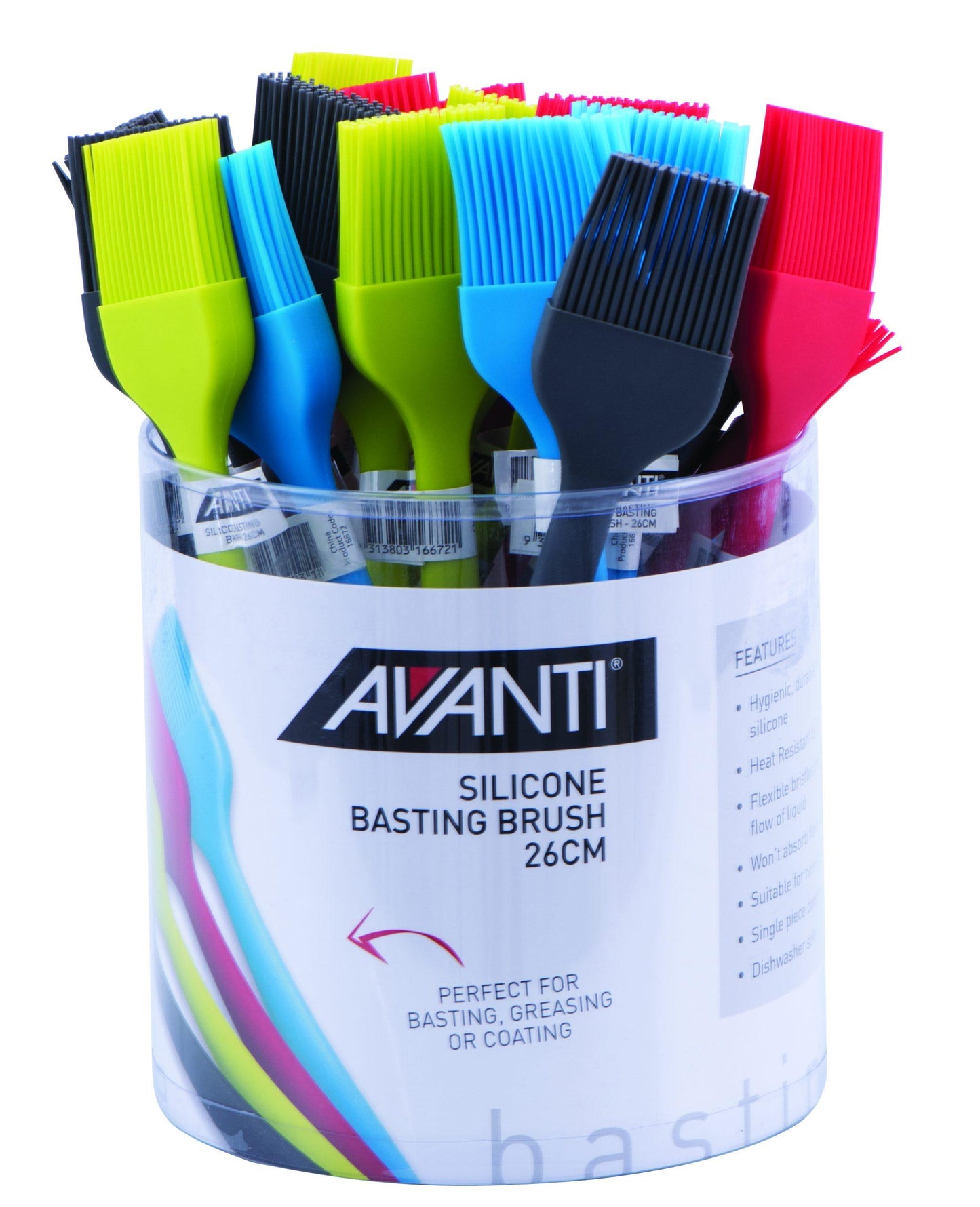Large Basting Brush - Tub of 24 (6 x Green, 6 x Teal, 6 x Red, 6 x Grey) Sheldon and Hammond
