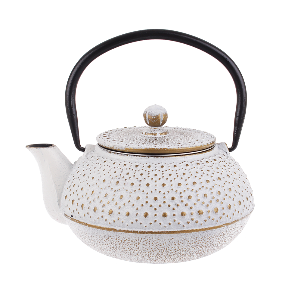 WHITE TEA POT 600ML CAST IRON