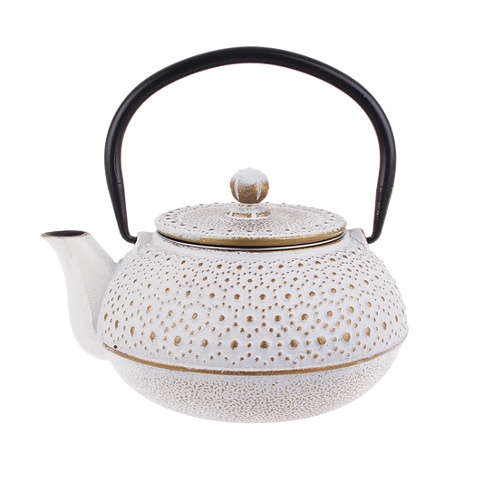 WHITE TEA POT 600ML CAST IRON