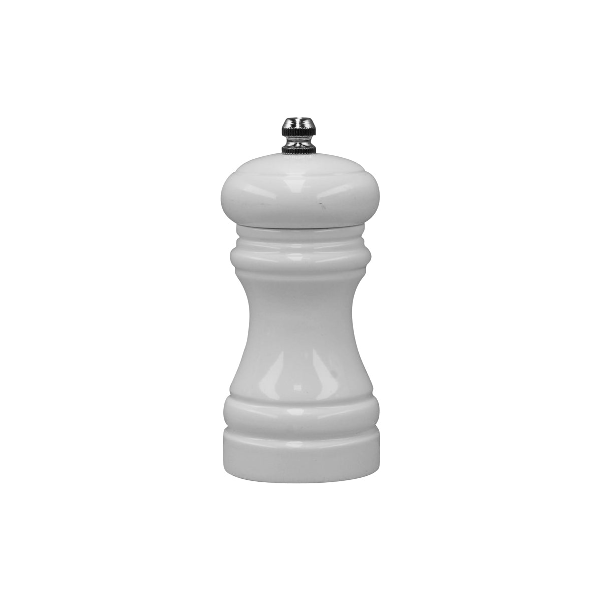 46120 Chef Inox Cafe Salt / Pepper Mill White Wood 115mm Tomkin Australia Hospitality Supplies
