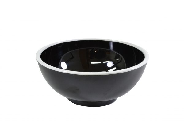 Vintage Black/White Rim Enamel Look Round Bowl - 150X70Mm