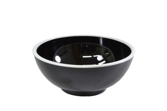 Vintage Black/White Rim Enamel Look Round Bowl - 150X70Mm