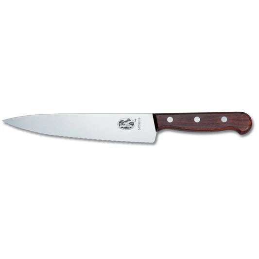 Cooks-Carving Knife, Wavy Edge 25cm - Wood