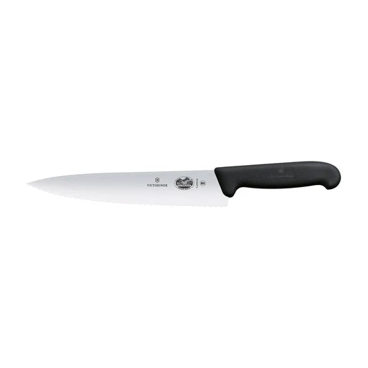 Cooks - Carving Knife, Wavy Edge 19cm - Black