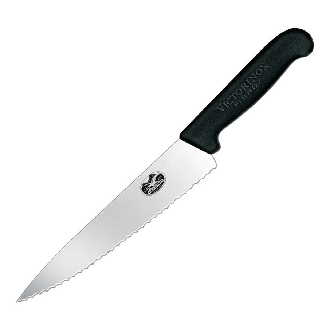 Cooks - Carving Knife, Wavy Edge 22cm - Black