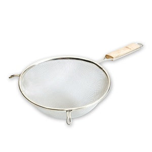 Strainer-Fine Tin Mesh, Wood Hdl