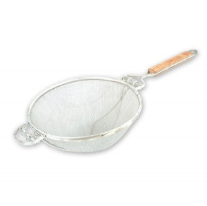 Strainer-Double Mesh, Wood Hdl, 300Mm