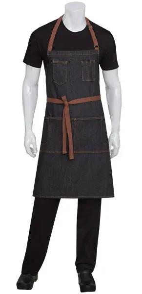 Memphis Black Bib Apron Chef Works
