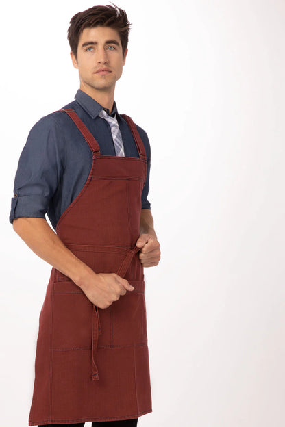 Uptown Cross-Back Bib Apron Bib