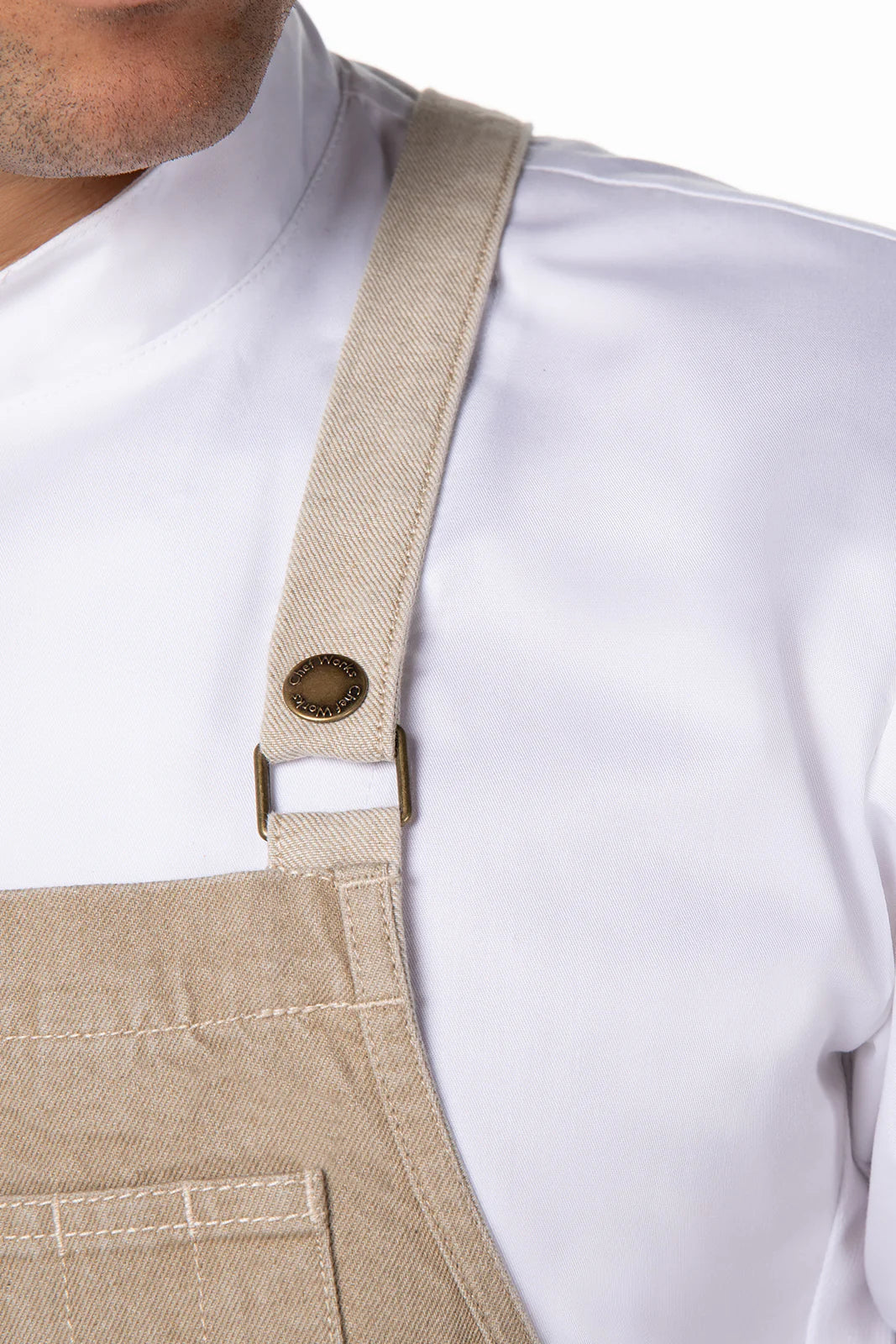 Austin Natural Denim Cross Back Apron Cross Back