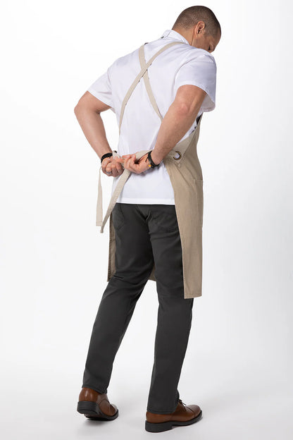 Austin Natural Denim Cross Back Apron Cross Back