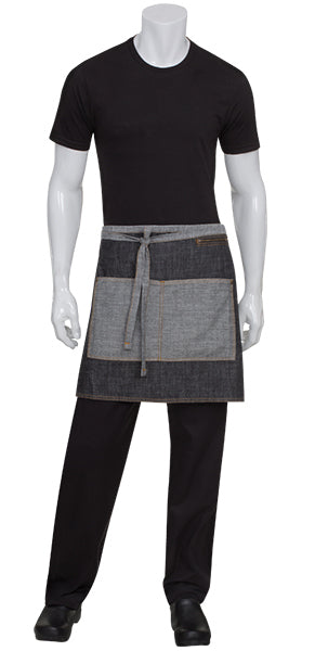 Manhattan Black/Grey Denim Half Apron