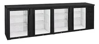 Anvil BBZ0400 Four Door Glass Backbar Fridge I.C.E