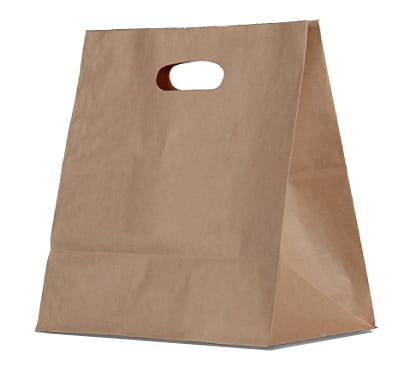 Brown Kraft bag/die cut handle 20pc Pac trading