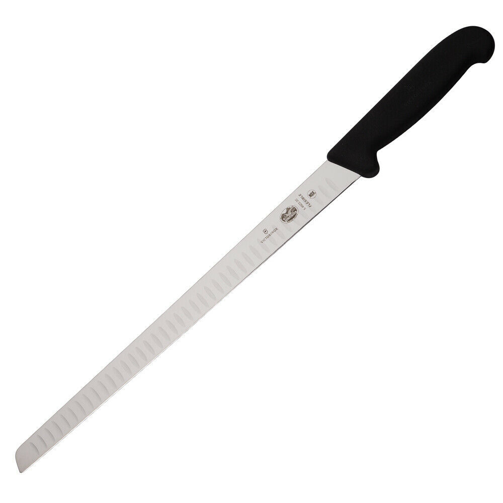 Salmon Knife, Flexible Fluted  30cm - Black