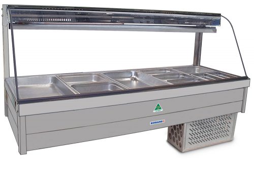 Roband Curved Glass Refrigerated Display Bar, 12 pans - CRX26RD