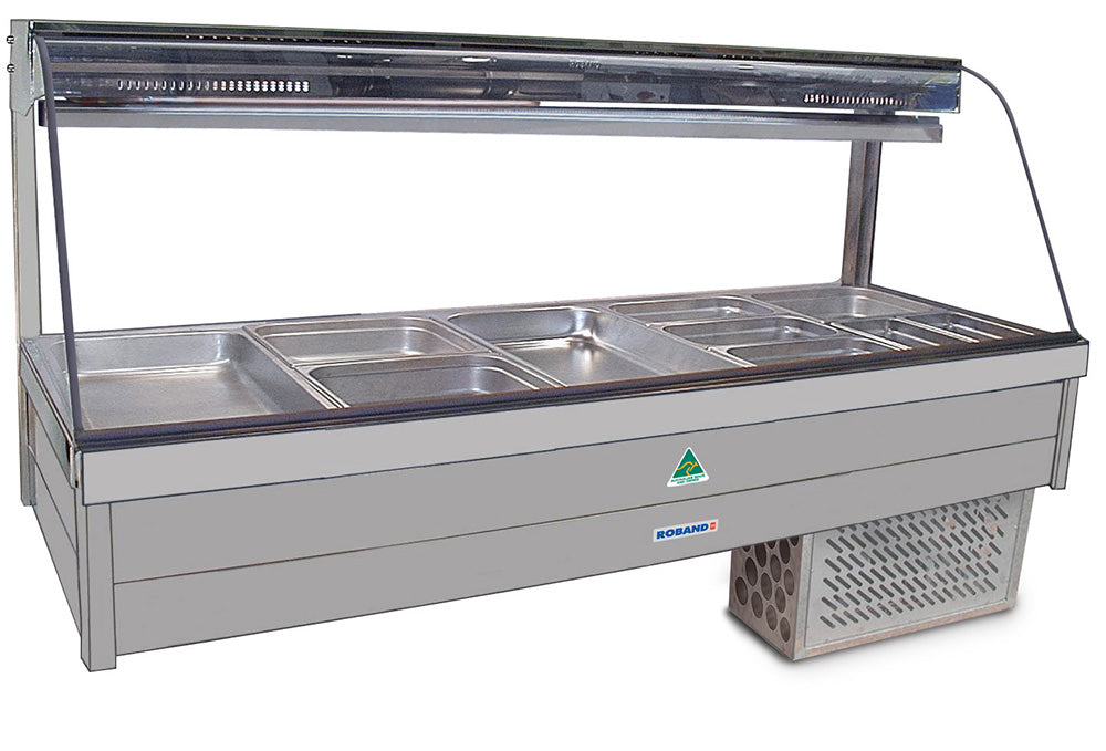 Roband Curved Glass Refrigerated Display Bar, 10 pans - CRX25RD