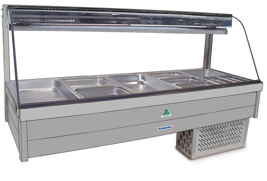 Roband Curved Glass Refrigerated Display Bar, 10 pans - CRX25RD