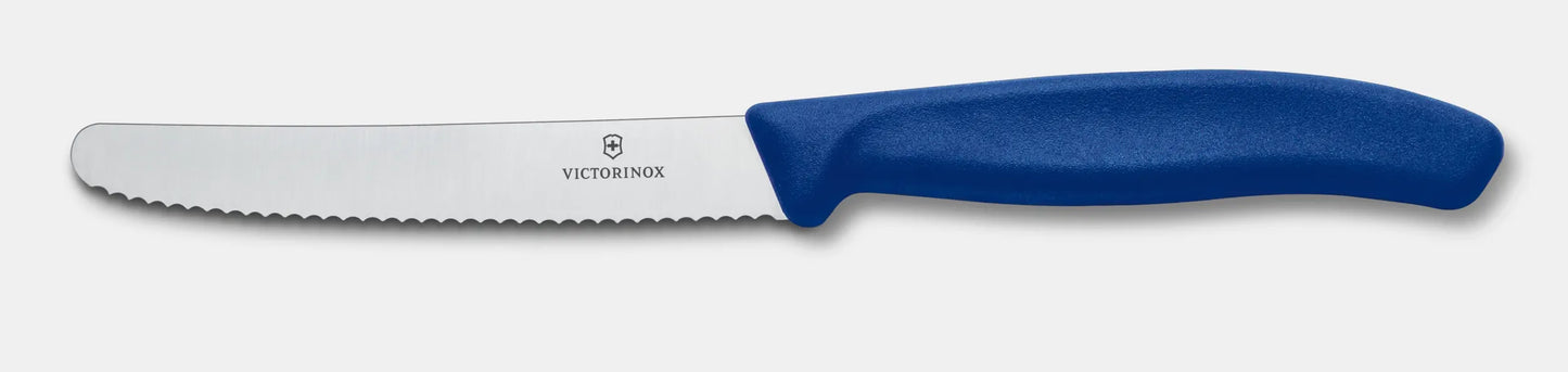 Steak & Tomato Knife, Wavy Edge 11cm - Blue