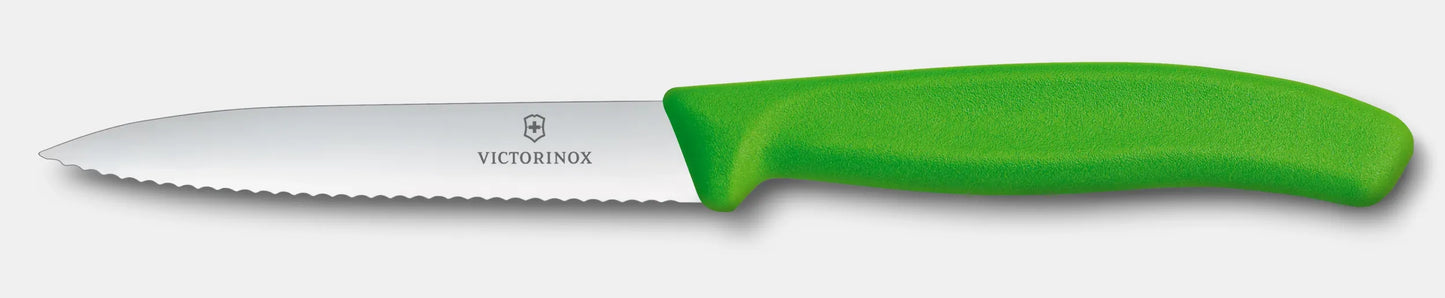 Paring Knife, Wavy Edge 10cm - Green