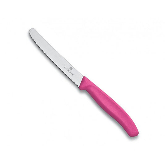 Steak & Tomato Knife, Wavy Edge 11cm - Pink