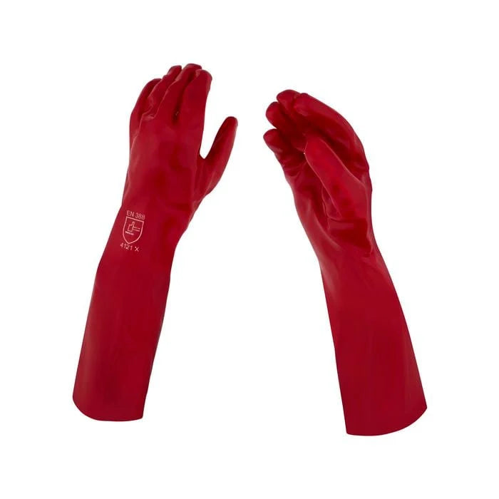 45CM PVC GLOVES RED