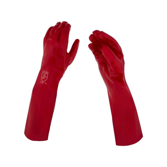 45CM PVC GLOVES RED