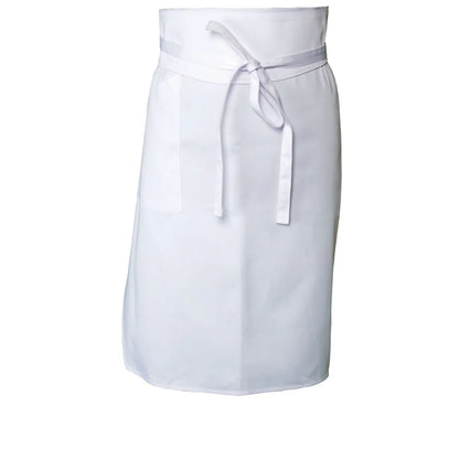 White Tapered Apron w/ Flap 3/4
