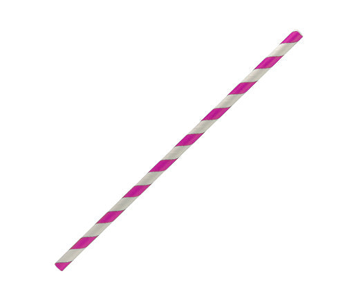 Paper Straw Regular-Pink Stripe 2500pc/ctn